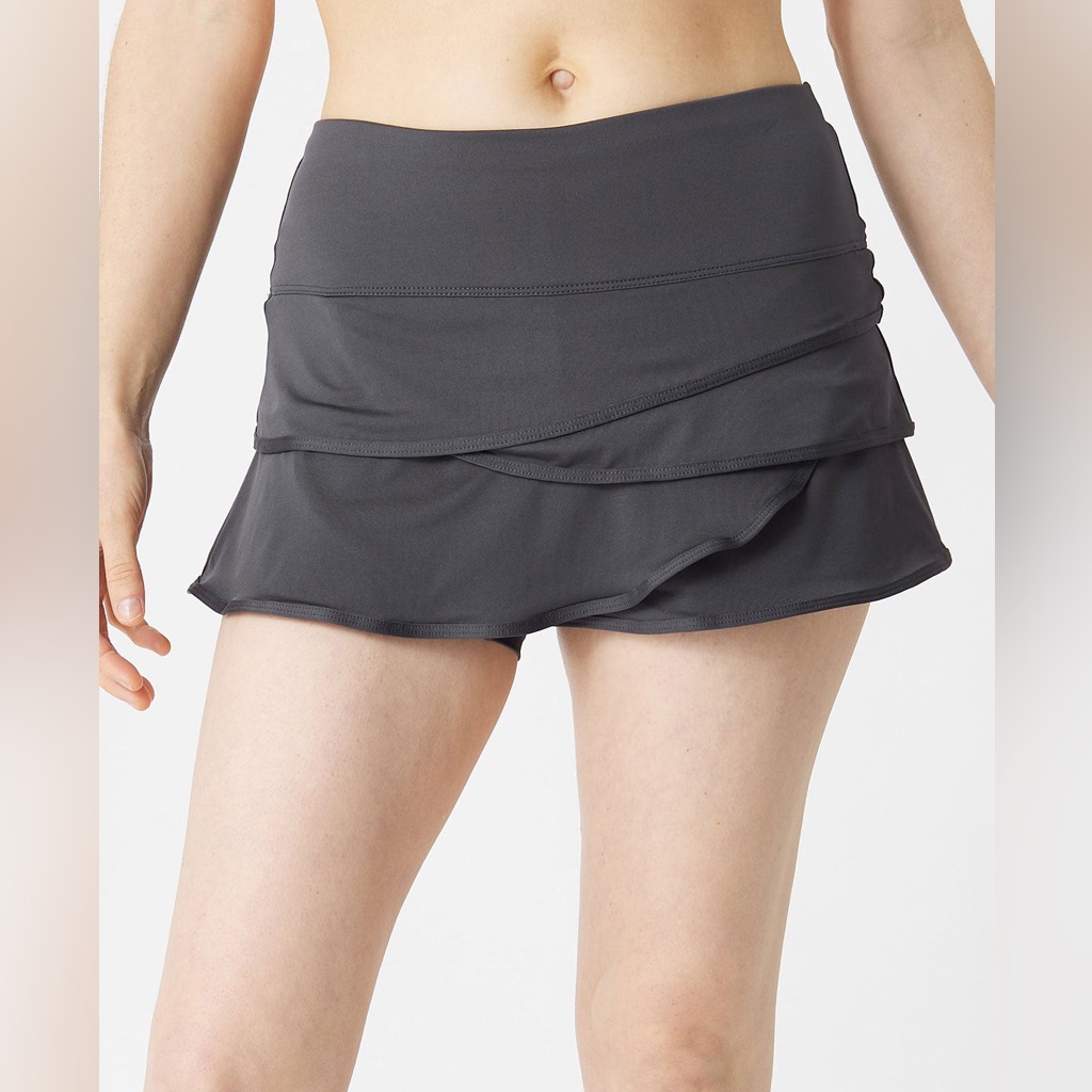 Lucky In Love Grey Scallop Tennis Skirt Size S